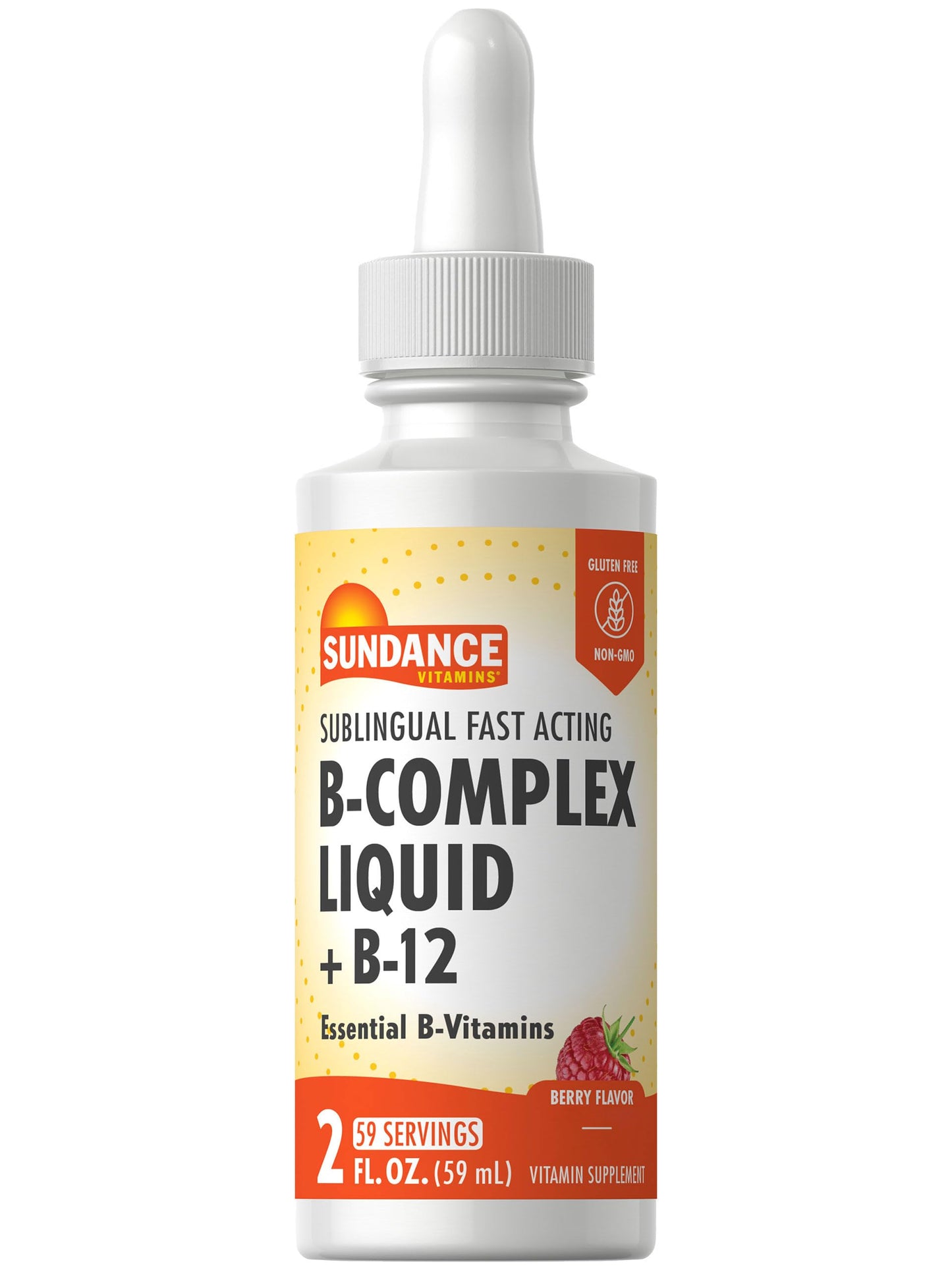 Sundance Sublingual Vitamin B Complex - Berry Flavor (2 oz) | Vegetarian, Non-GMO, Gluten Free