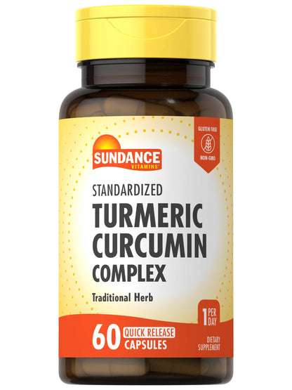 Sundance Turmeric Curcumin Complex | 60 Quick Release Capsules | Non-GMO & Gluten Free