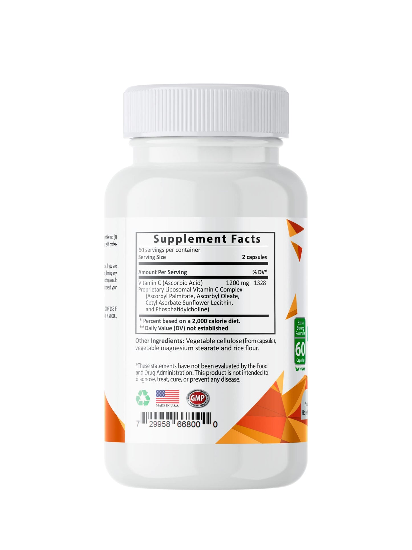 Sundhed Natural Liposomal Vitamin C - 1200mg Immune Support & Collagen Health | Pack of 2 (120 Capsules)