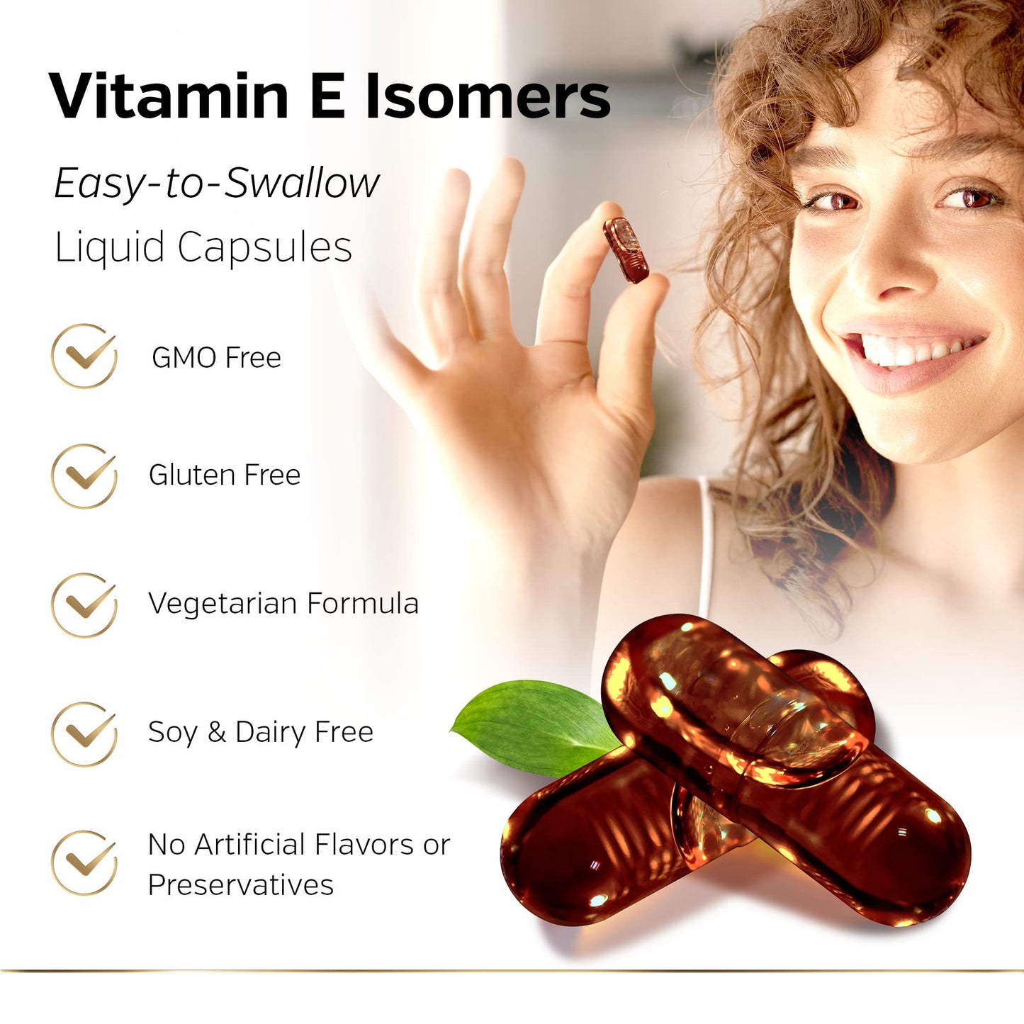 Sunergetic Premium Annatto Tocotrienol 300 mg with DeltaGold — Delta+Gamma Tocotrienols, 60 Liquid Capsules