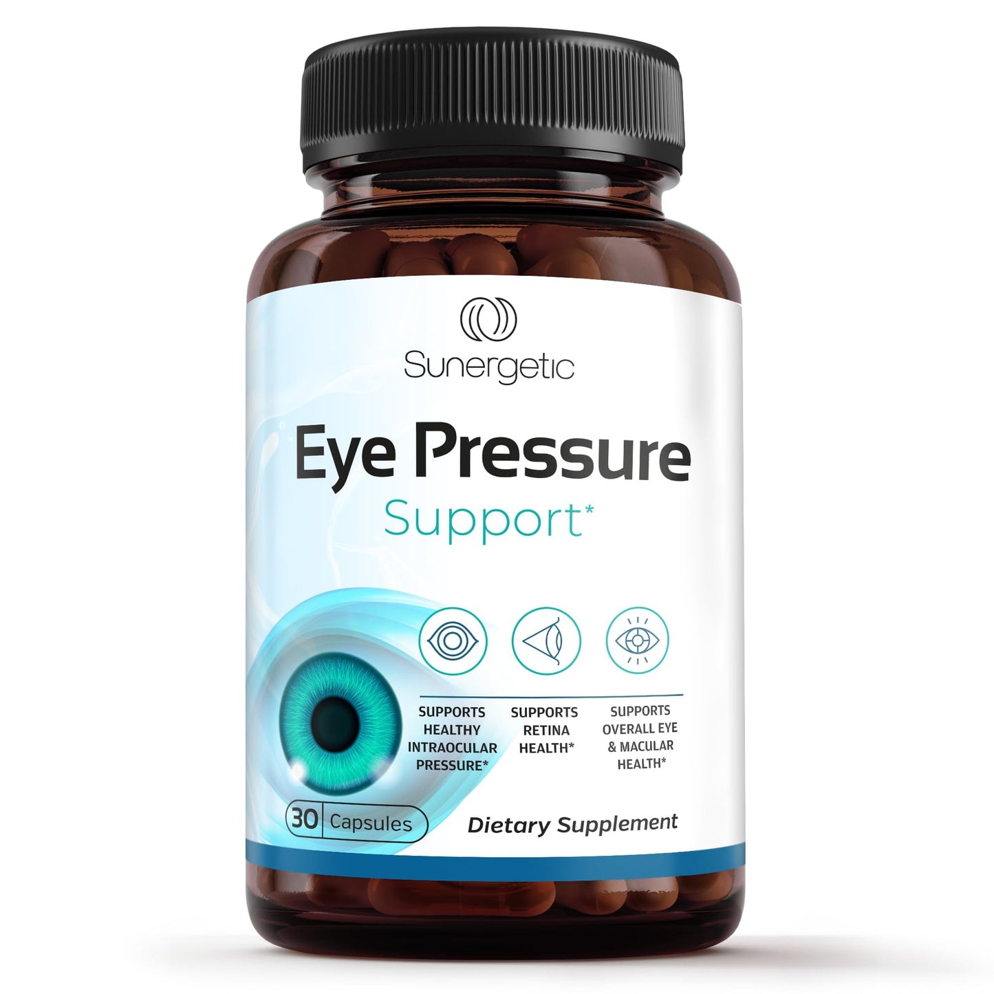 Sunergetic Premium Eye Pressure Support Supplement - Saffron, Lutein, Zeaxanthin, Bilberry & Pine Bark (2 x 30 capsules)