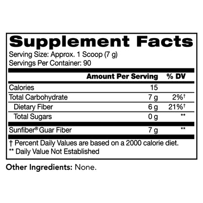 Tomorrow's Nutrition Sunfiber Prebiotic Fiber Supplement for Digestive Health - Low FODMAP, Gluten-Free, Unflavored, 90 Servings