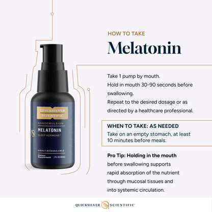 Quicksilver Scientific Liposomal Melatonin 1 mg — Fast-Acting Sleep Support (30 ml)