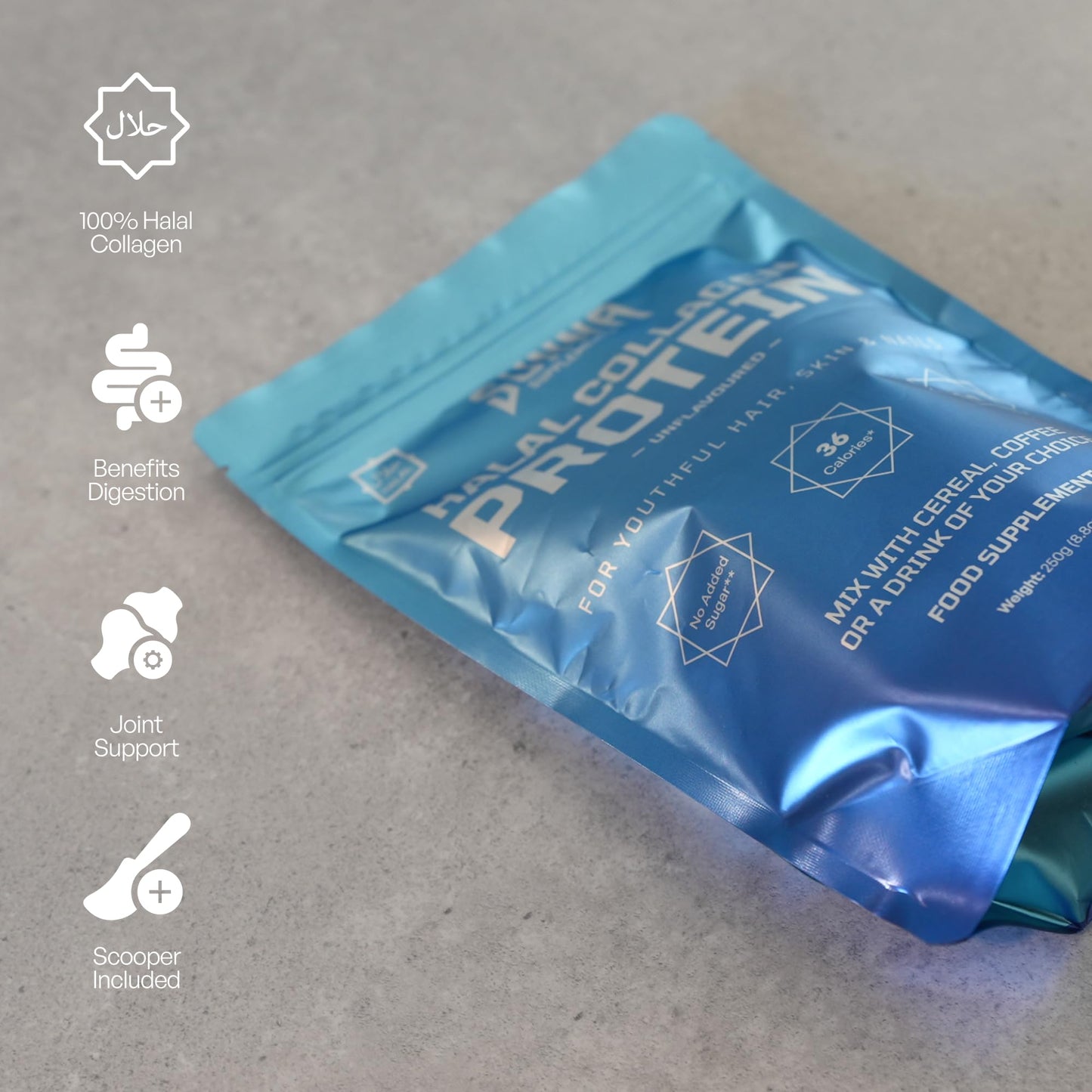 SUNNA SUPPLEMENTS Grass-Fed Halal Collagen Powder – Type I & III Peptides for Hair, Skin, Nails & Joints | Unflavored