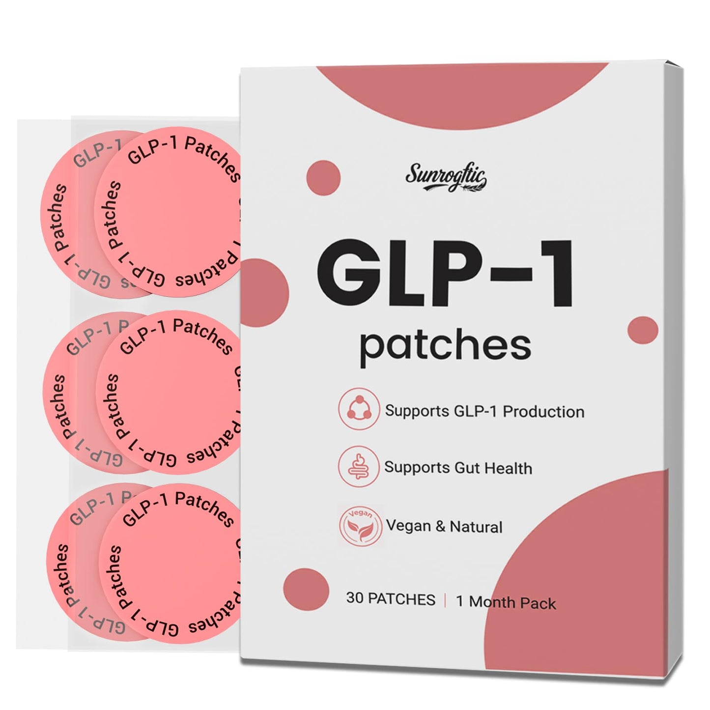 Sunrogftic GLP-1 Patches – Natural Berberine, Cinnamon & L-Glutamine for Daily Wellness