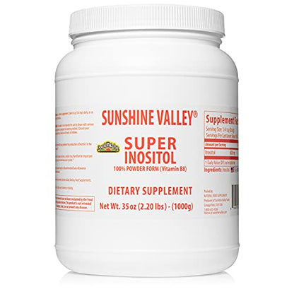 Sunshine Valley® Super Inositol, Vitamin B8 Powdered Dietary Supplement – PCOS Fertility, Hormonal Balance & Ovarian Health (35oz)