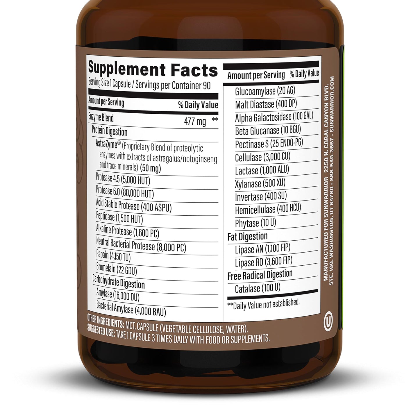 Sunwarrior Digestive Enzymes Probiotic | Plant Based & Vegan | Enzorb