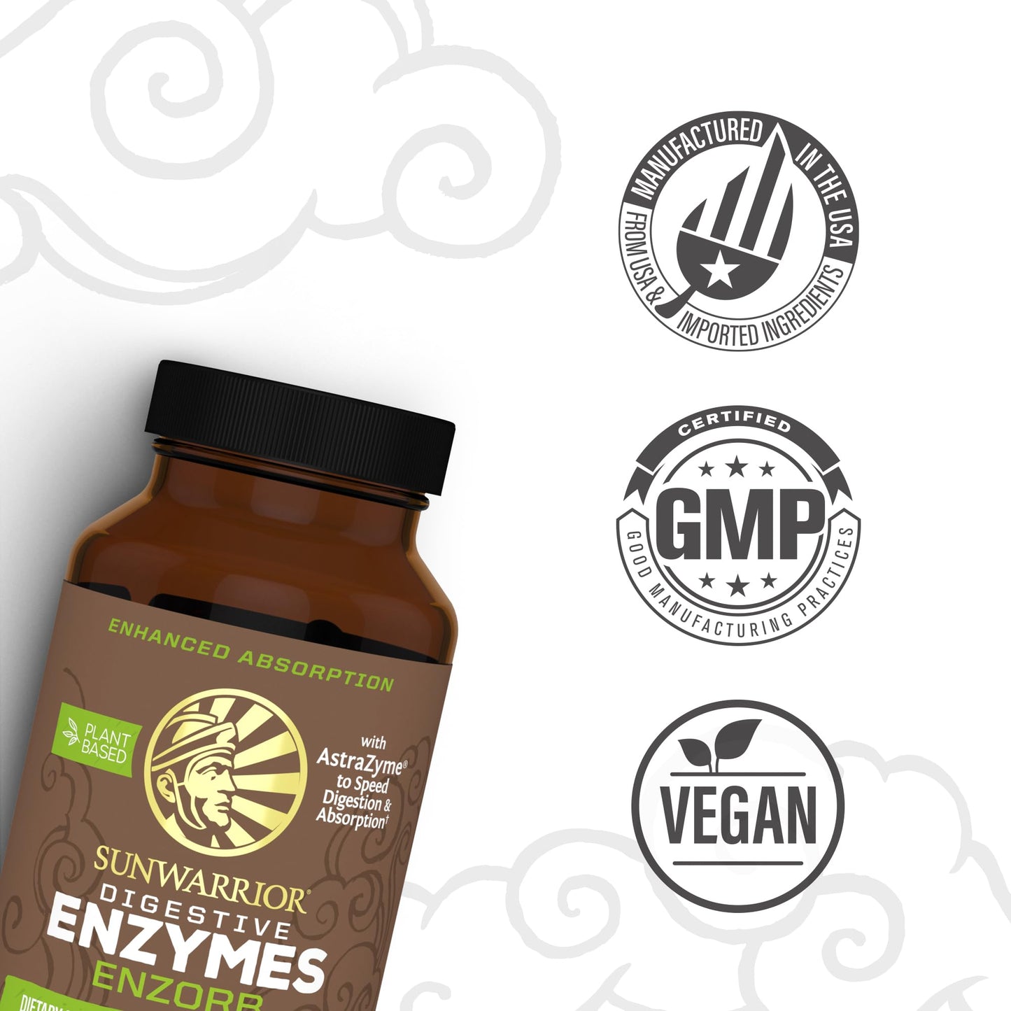 Sunwarrior Digestive Enzymes Probiotic | Plant Based & Vegan | Enzorb