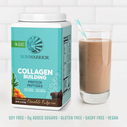 Sunwarrior Vegan Collagen Protein Powder for Women – Chocolate (40 Servings) | Plant-Based, Silica, Non-GMO