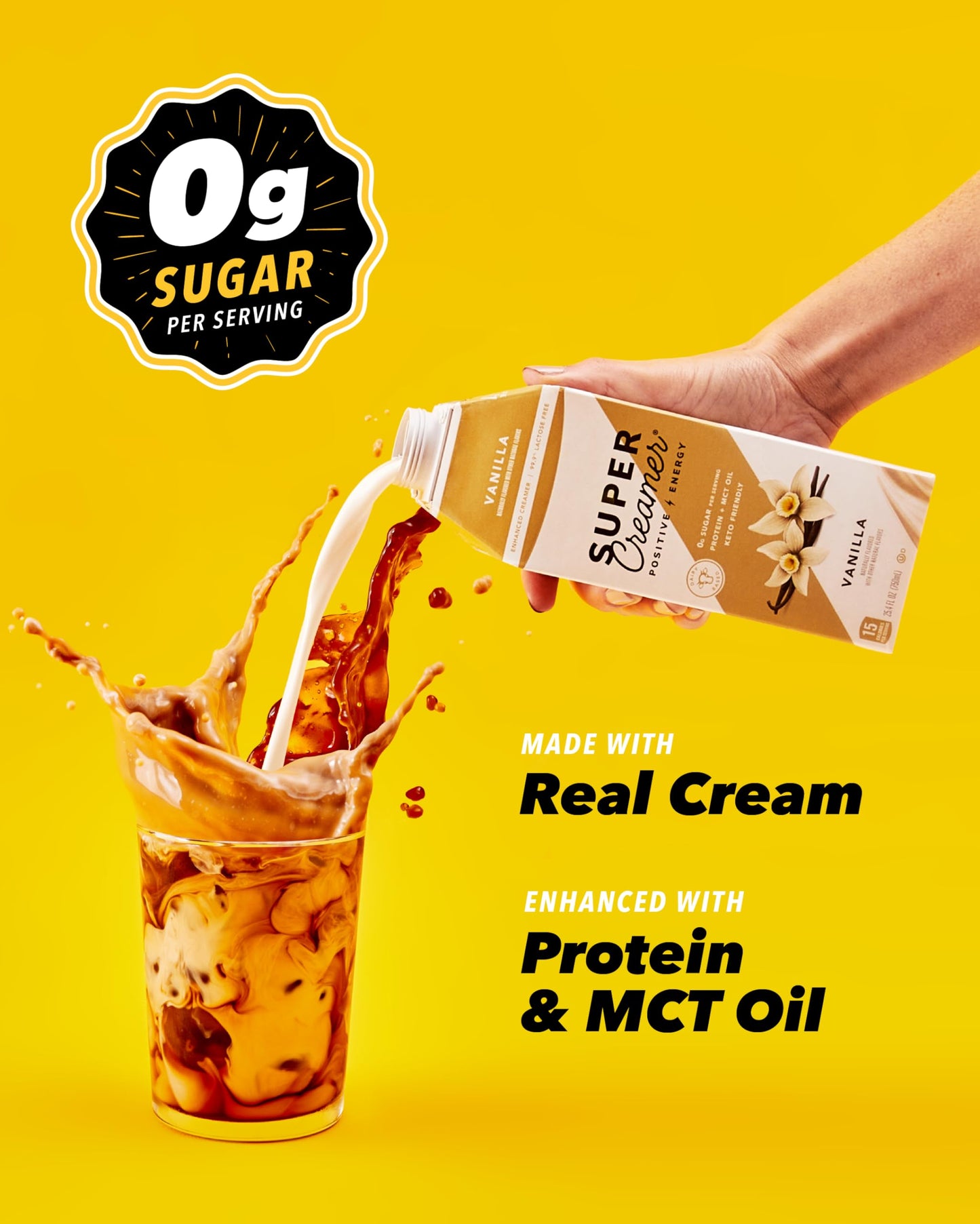 SUPER COFFEE Creamer | SugarFree Vanilla | 6 Pack | 0g Sugar, 2g Protein, 15 Calories | Keto Coffee Creamer
