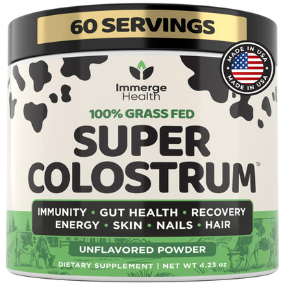 ImmergeHealth Super Colostrum Powder – Grass-Fed, 50% IgG for Gut & Vitality