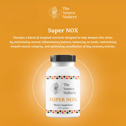 Super NOX Nitric Oxide Support Supplement | The Source Matters | Circulation & Vascular Health (120 Capsules)