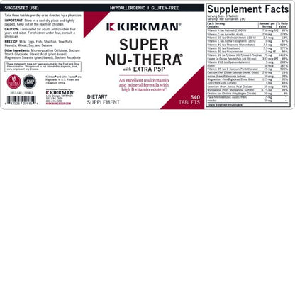 Super Nu-Thera with Extra P5P, 540 Tablets, Kirkman Labs