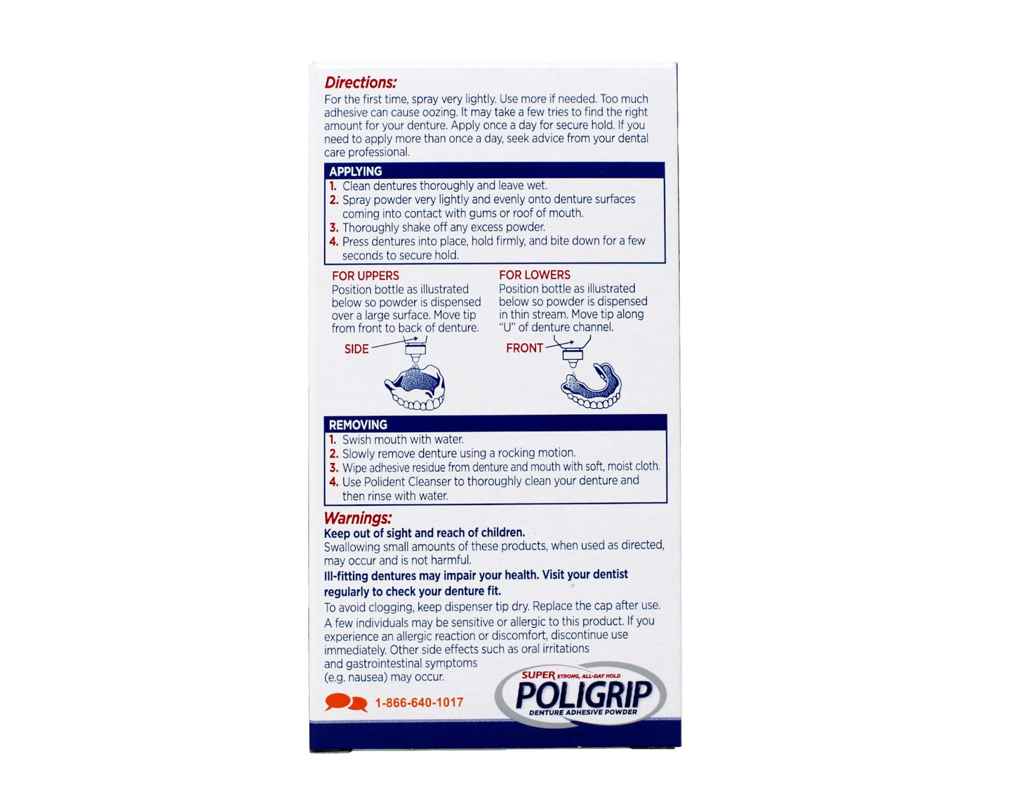 Super Poligrip Denture Adhesive Powder 1.6 oz Pack of 4 | Extra Strength Hold