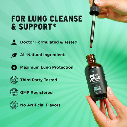 SuperBonsai Super Lungs Mullein Drops – Herbal Lung Support Tincture (2 oz)