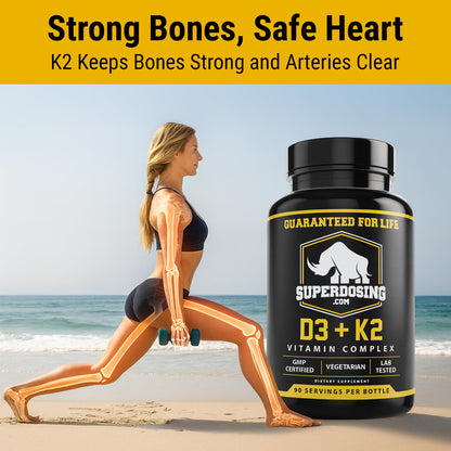 SuperDosing D3K2 10,000 IU + 1,500 mcg MK-4 | 3 Bottle Pack