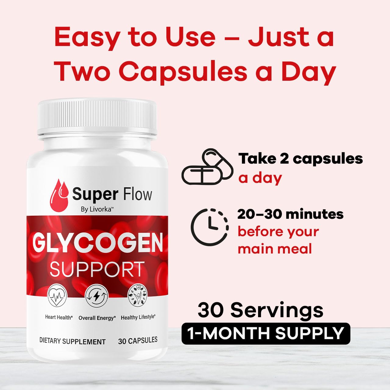 (5 Pack) SuperFlow Glycogen – Glycogen Support Capsules, 150 Capsules