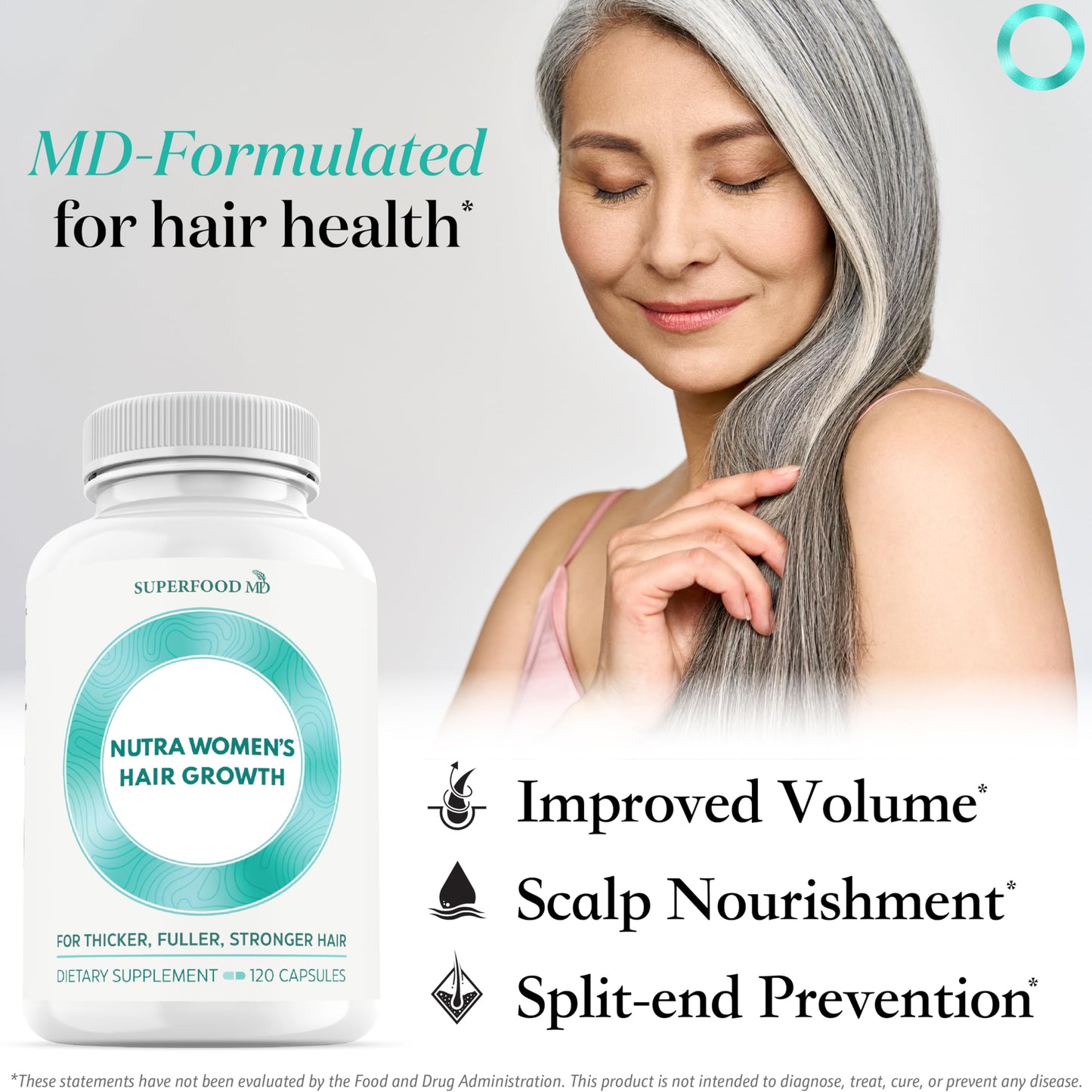 Superfood MD Women’s Balance Hair Growth – 2 Month Soy-Free Formula for 45+