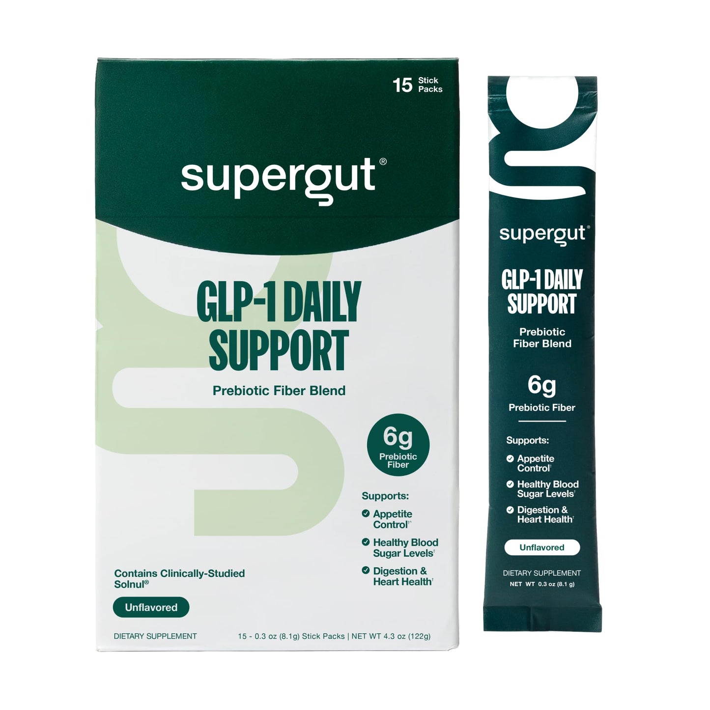 Supergut GLP-1 Daily Support - High Fiber GLP-1 Powder (15 Servings)