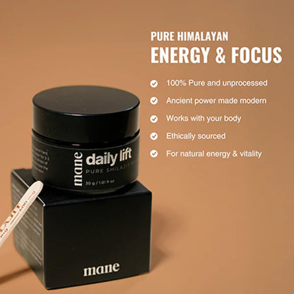 Superior Mane Daily Lift Shilajit Resin | Natural Mineral Resin with Fulvic Acid & Trace Minerals | Supports Focus, Vitality & Daily Wellness