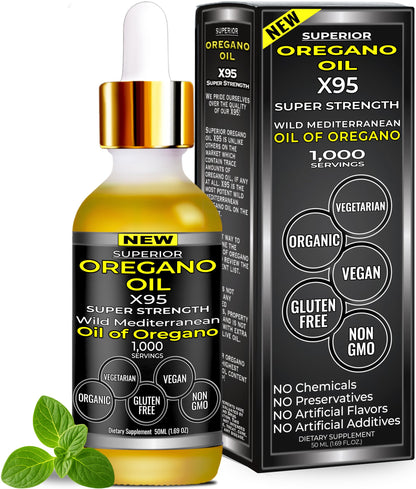 Superior Fulvic Humic X935 Organic Oregano Oil Drops – 1,000 Servings, 12-Month Supply