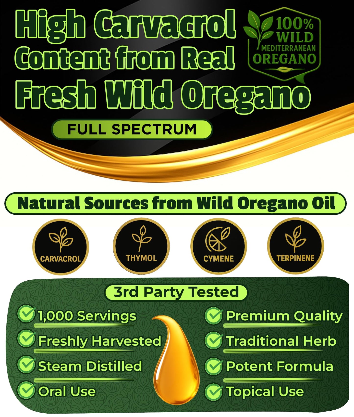 Superior Fulvic Humic X935 Organic Oregano Oil Drops – 1,000 Servings, 12-Month Supply