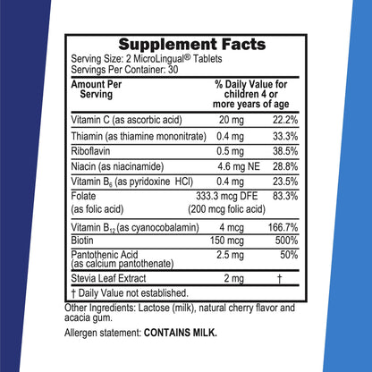 Superior Source Children's B Complex with Vitamin C - Kids Multivitamin (60 Instant-Dissolve Tablets)