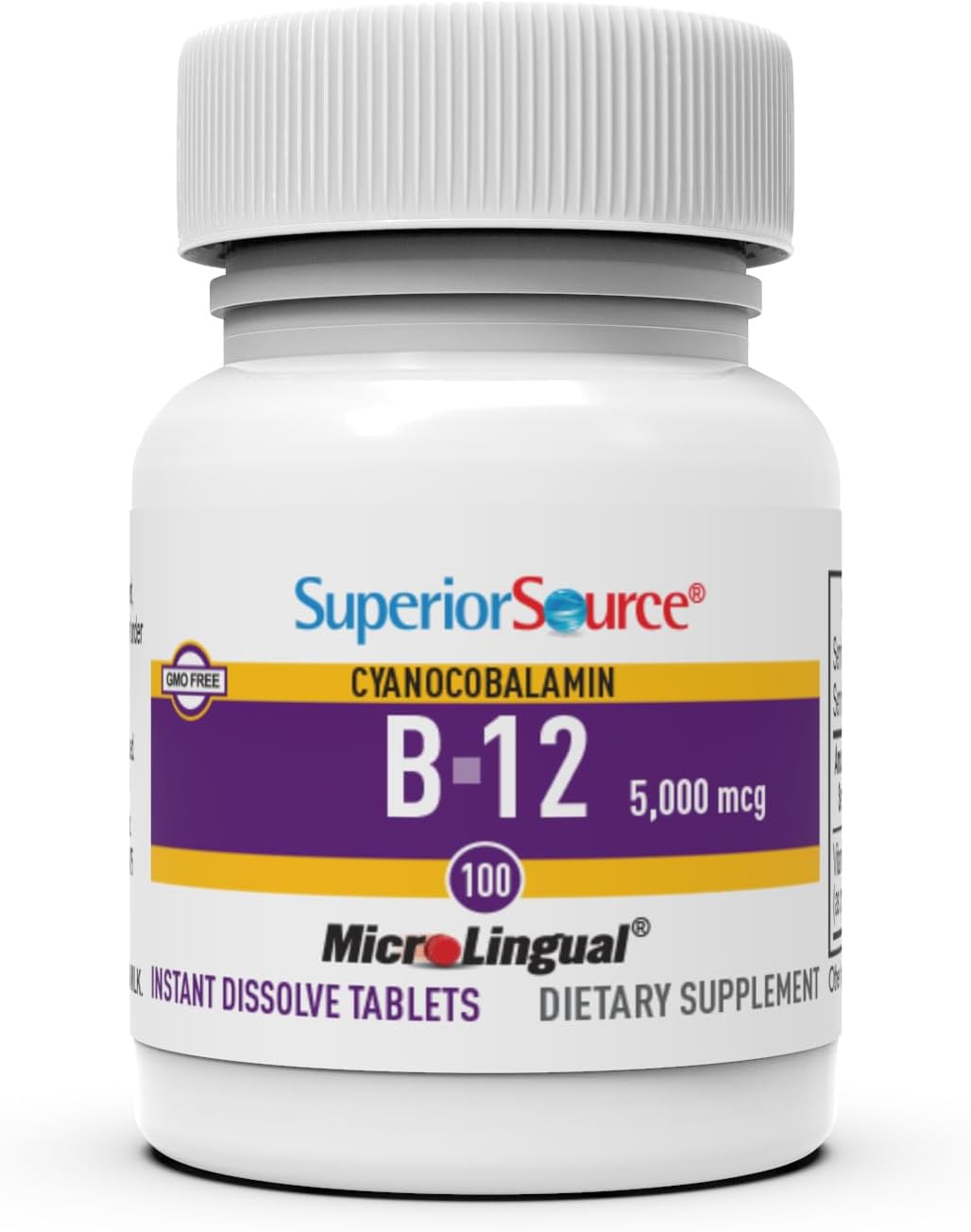 Superior Source No Shot Methylcobalamin B12 + Folic Acid Multivitamin - 60 Count (Pack of 2)