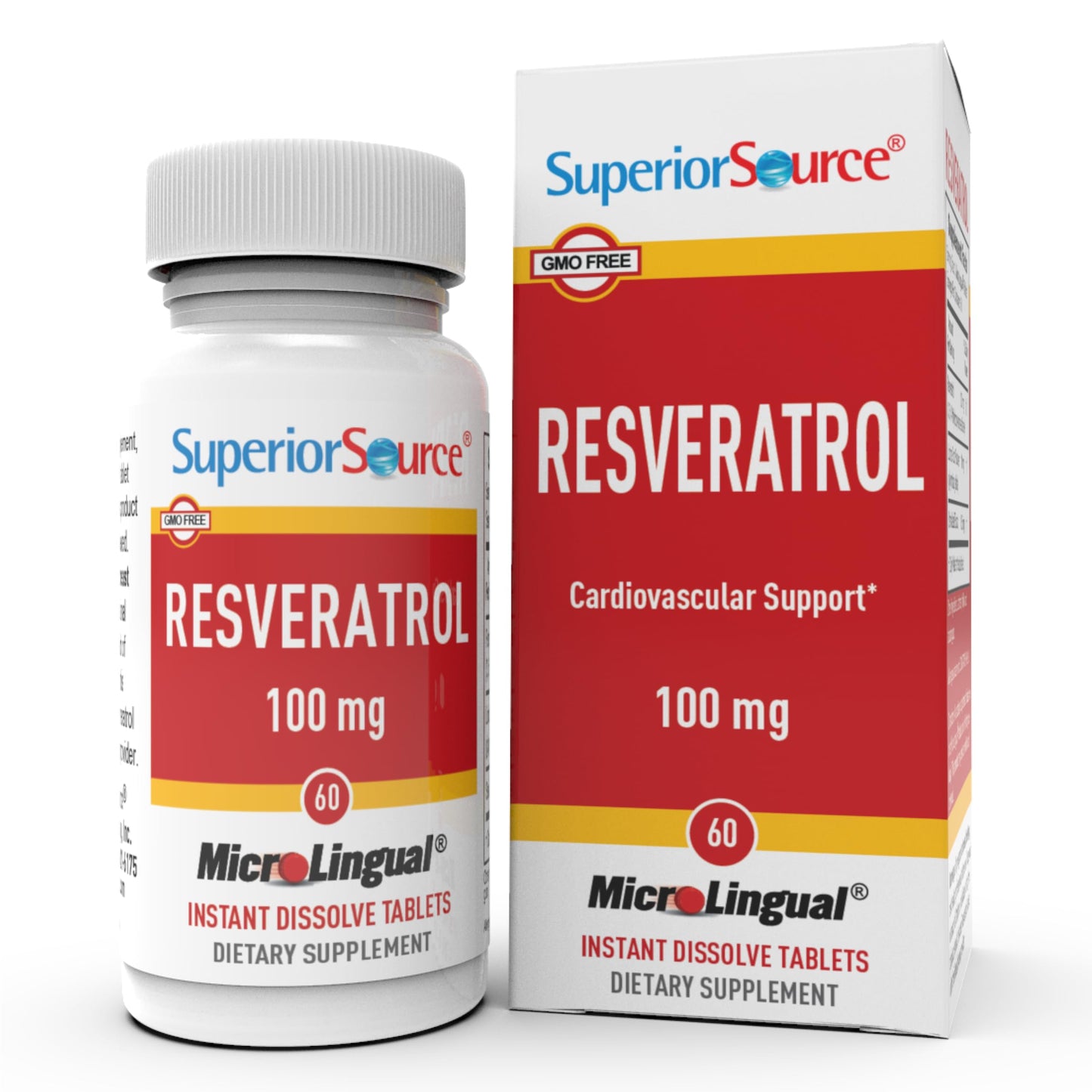Superior Source Resveratrol 100 mg – 60 MicroLingual Tablets | Supports Brain & Heart Health, Non-GMO & Gluten-Free