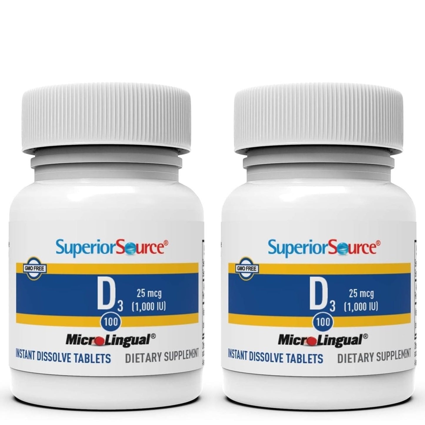 Superior Source Vitamin D3 1000 IU | Quick-Dissolve MicroLingual Tablets | Pack of 2