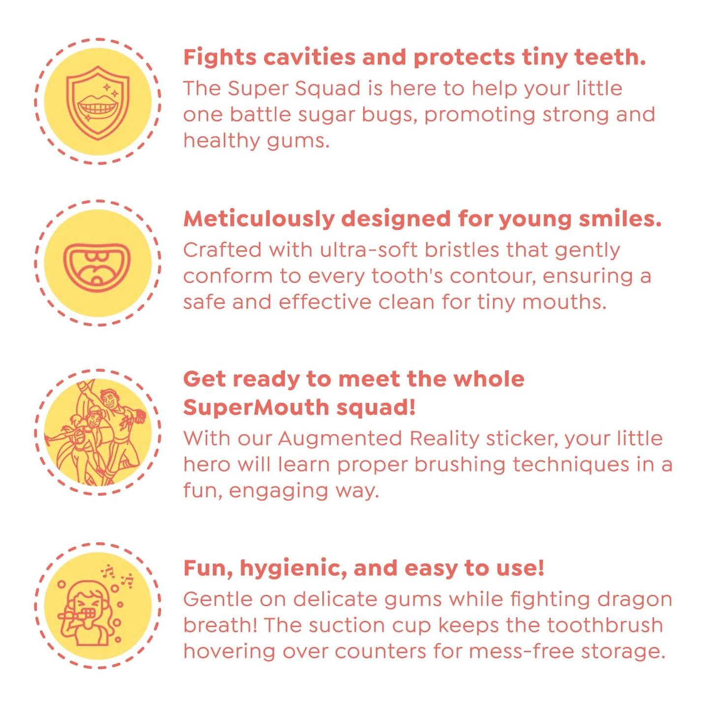 SuperMouth Toddler Ultra Soft Toothbrush – Gentle Bristles & AR Sticker
