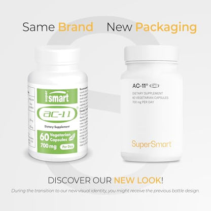 Supersmart AC-11 Supplement 700mg per Day (Cat's Claw Extract) - Uncaria Tomentosa Bark | Non-GMO & Gluten Free - 60 Vegetarian Capsules