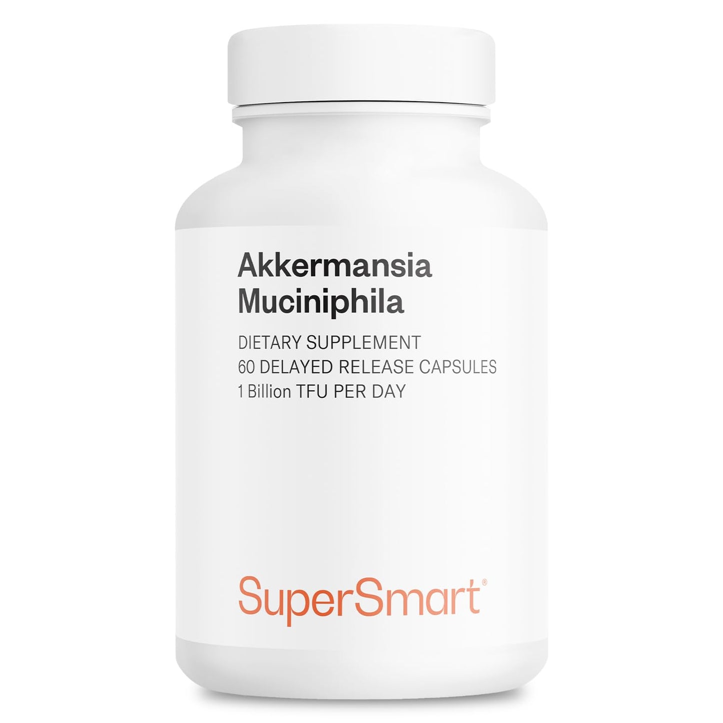 Supersmart Akkermansia Muciniphila 1B TFU per Day - Postbiotic Pasteurized Probiotic, 60 Capsules
