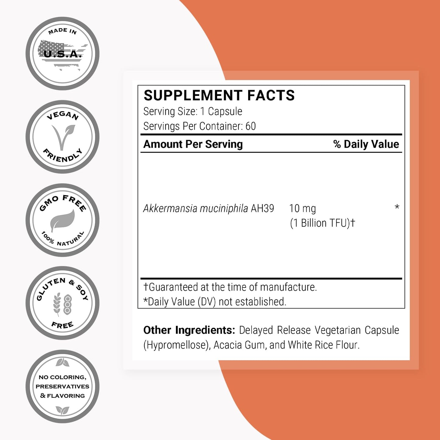 Supersmart Akkermansia Muciniphila 1B TFU per Day - Postbiotic Pasteurized Probiotic, 60 Capsules