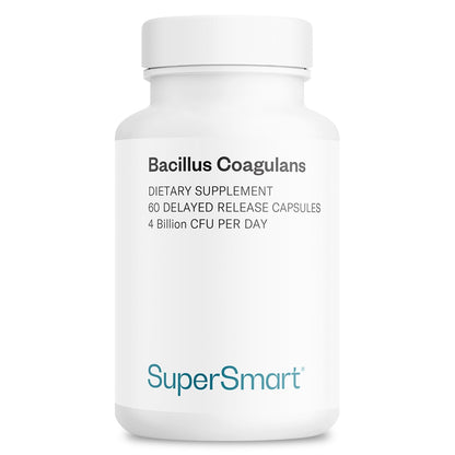 Supersmart Bacillus Coagulans Probiotic 4 Billion CFU per Day - High Absorption (Non-GMO & Gluten Free) - 60 Delayed Release Capsules