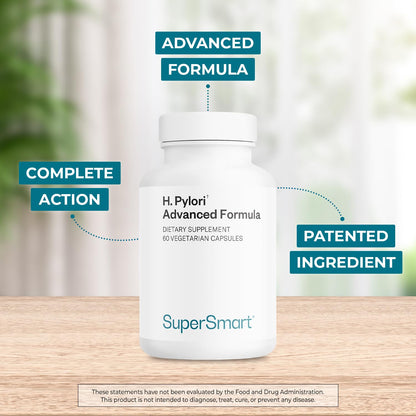 Supersmart H. Pylori Advanced Formula | Mastic Gum, Probiotics & Prebiotic | 60 Veg Capsules | Made in USA