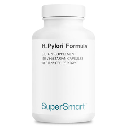 Supersmart H. Pylori Formula – 20B CFU Probiotic (L. reuteri DSM17648) | Non-GMO, Gluten Free, 120 Veggie Capsules