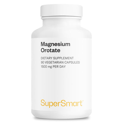 SuperSmart Magnesium Orotate 1500mg per Day - High Absorption Magnesium Supplement | Non-GMO & Gluten Free - 90 Vegetarian Capsules