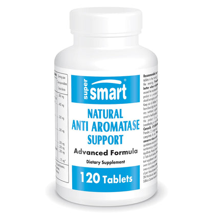 Supersmart Natural Anti Aromatase Support (Advanced Formula) - DIM, Genistein, Chrysin - Non-GMO & Gluten Free - 120 Tablets