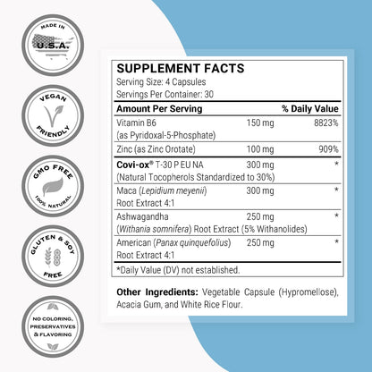 Supersmart Natural Prolactin Balance Formula - p5p B6, Maca Root, Ashwagandha | Gluten Free