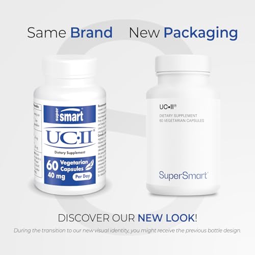 Supersmart UC-II Supplement – 40 mg/Day Undenatured Type II Collagen | Non-GMO, Gluten Free | 60 Vegetarian Capsules