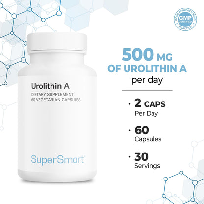 Supersmart Urolithin A - Advanced Mitochondrial & Cellular Renewal | Non-GMO & Gluten-Free | 60 Veg Caps