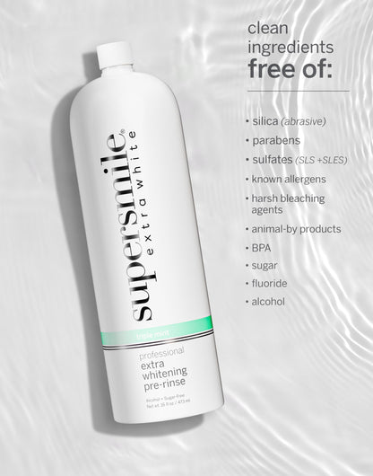 Supersmile Extra Whitening Pre-Rinse – Clinically Formulated Pre-Brush Mouthwash, 16 Fl. Oz (1-Bottle)