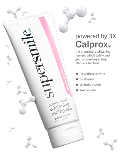Supersmile Rosewater Mint Whitening Toothpaste with Fluoride – 8 oz | Whitens Up to 6 Shades