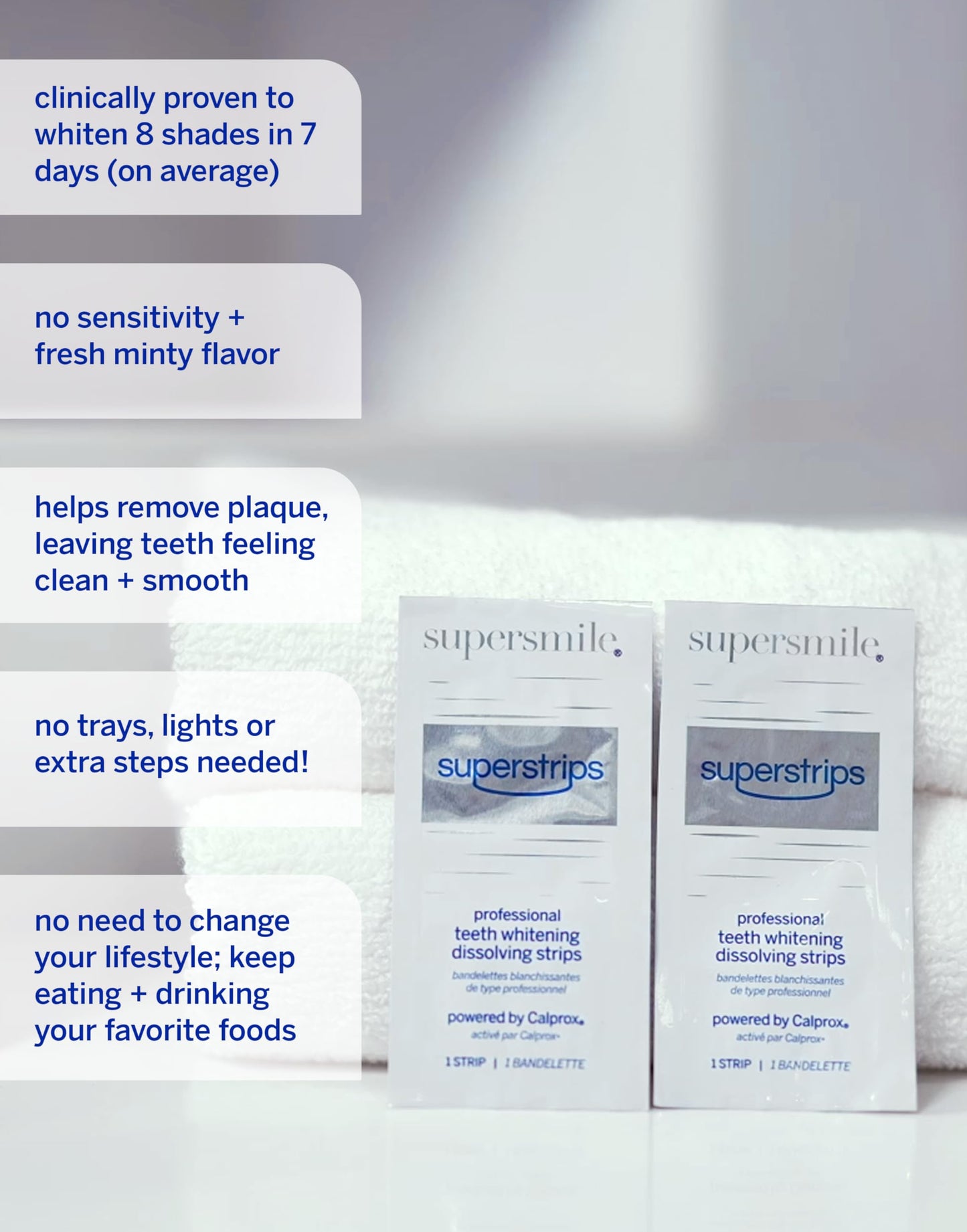 Whitening Strips by Supersmile – Superstrips for Sensitive Teeth, Enamel Safe
