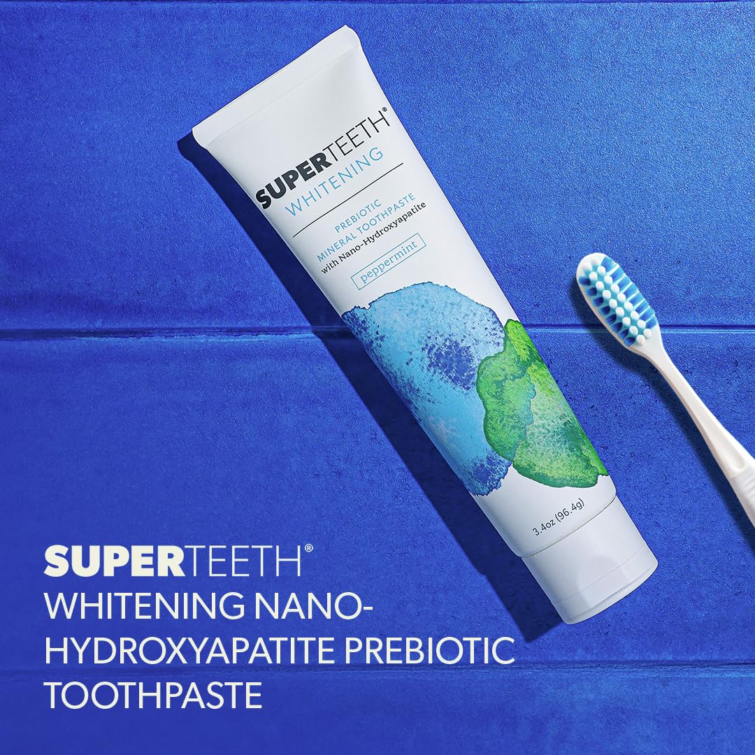 SuperTeeth Nano Hydroxyapatite Toothpaste - Whitening & Enamel Repair | Fluoride-Free | Made in USA