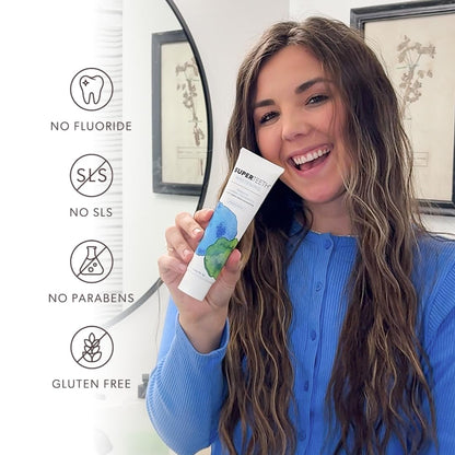 SuperTeeth Nano Hydroxyapatite Toothpaste - Whitening & Enamel Repair | Fluoride-Free | Made in USA