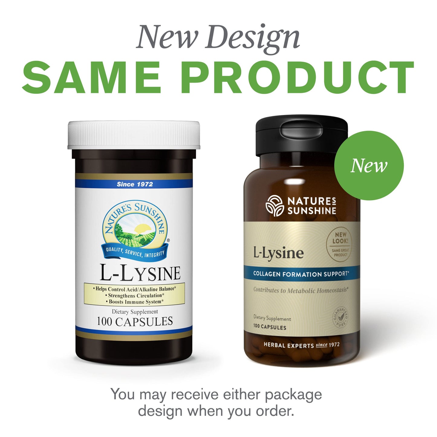 L-Lysine 100 Capsules - Nature's Sunshine | Essential Amino Acids (474 mg L-Lysine HCl)