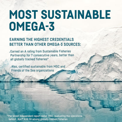 Kori Krill Oil Omega-3 | Antarctic Krill Oil with Superior Absorption | Pack of 3