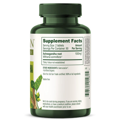 Banyan Botanicals Ashwagandha Tablets – Organic Ashwagandha Root, Non-GMO, Vegan – 180 Tablets